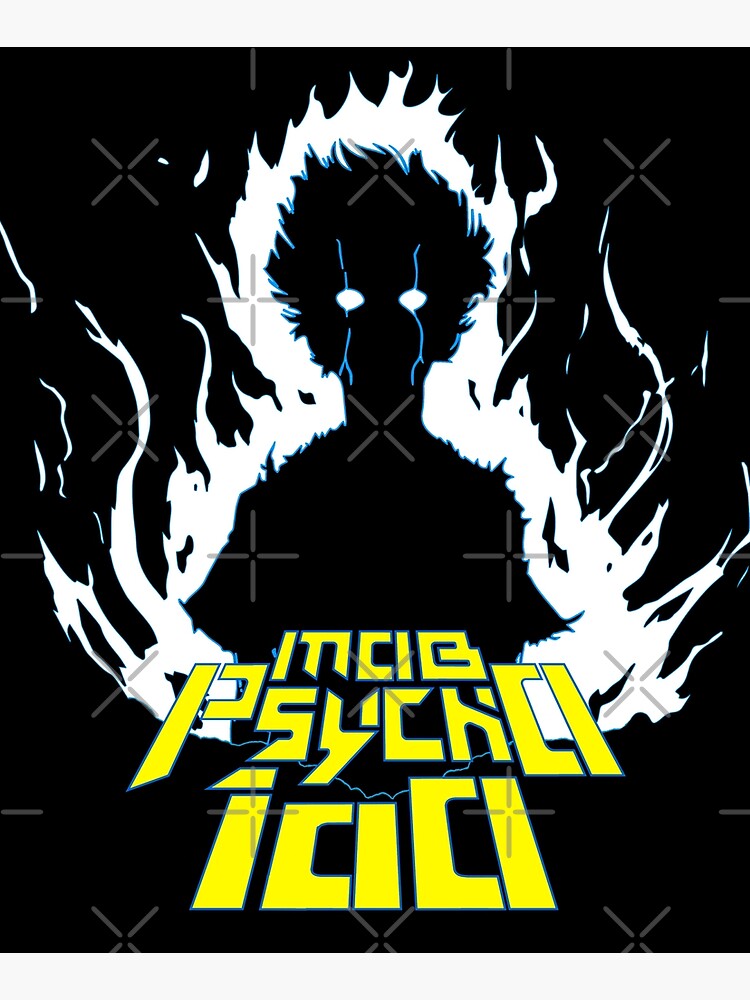 Mob  Psycho  100  Rage Mounted Print by ManulPrints 