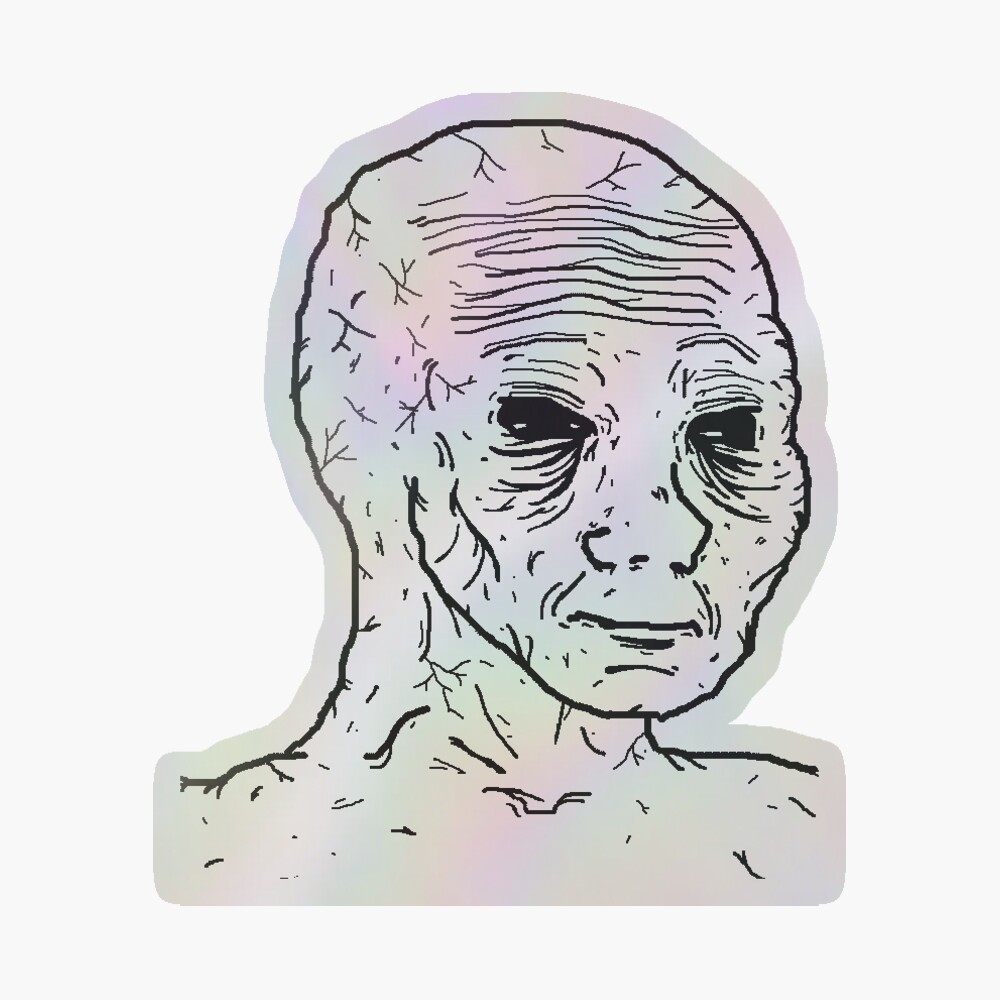 Depressed Wojak Meme Sticker