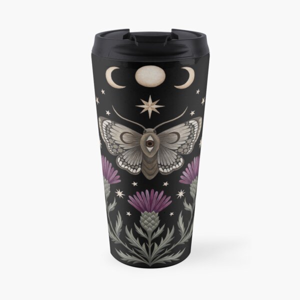 Thistle and moth Travel Mug