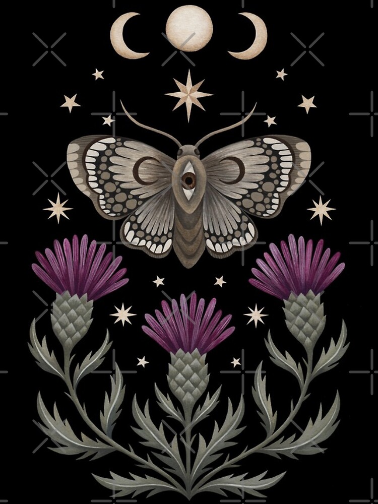 Thistle and moth by Laorel