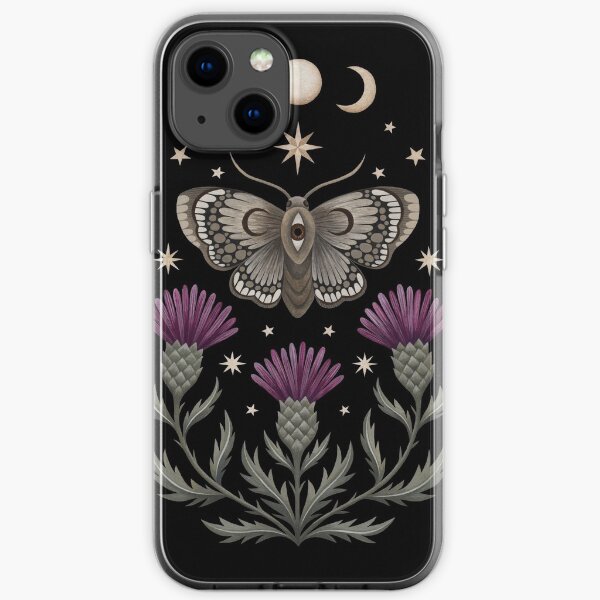 Thistle and moth iPhone Soft Case