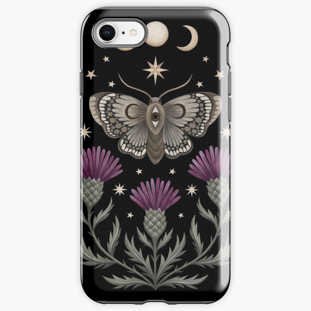 Thistle and moth iPhone Case & Cover