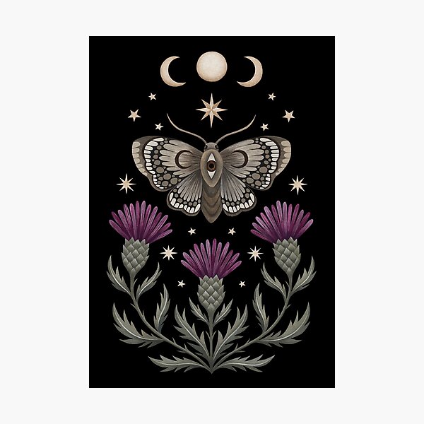 Item preview, Thistle and moth designed and sold by Laorel.