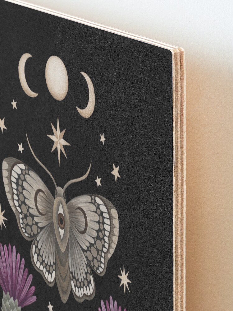 Alternate view of Thistle and moth Mounted Print
