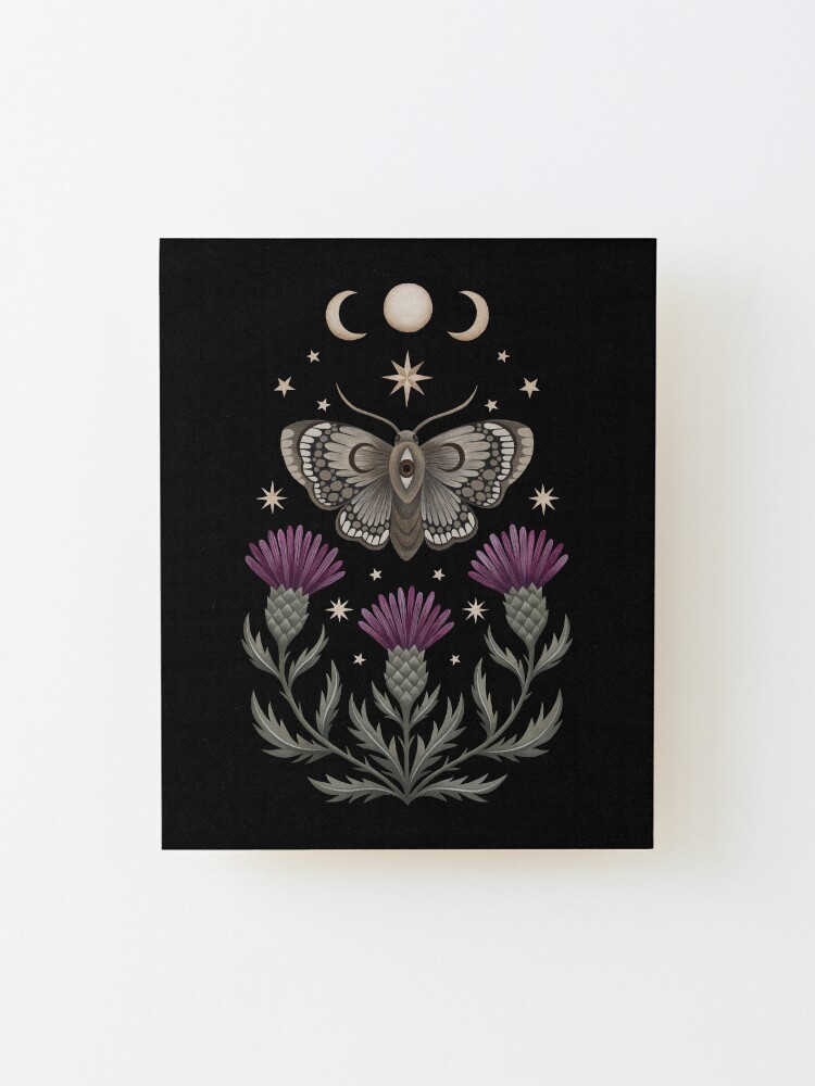 Alternate view of Thistle and moth Mounted Print