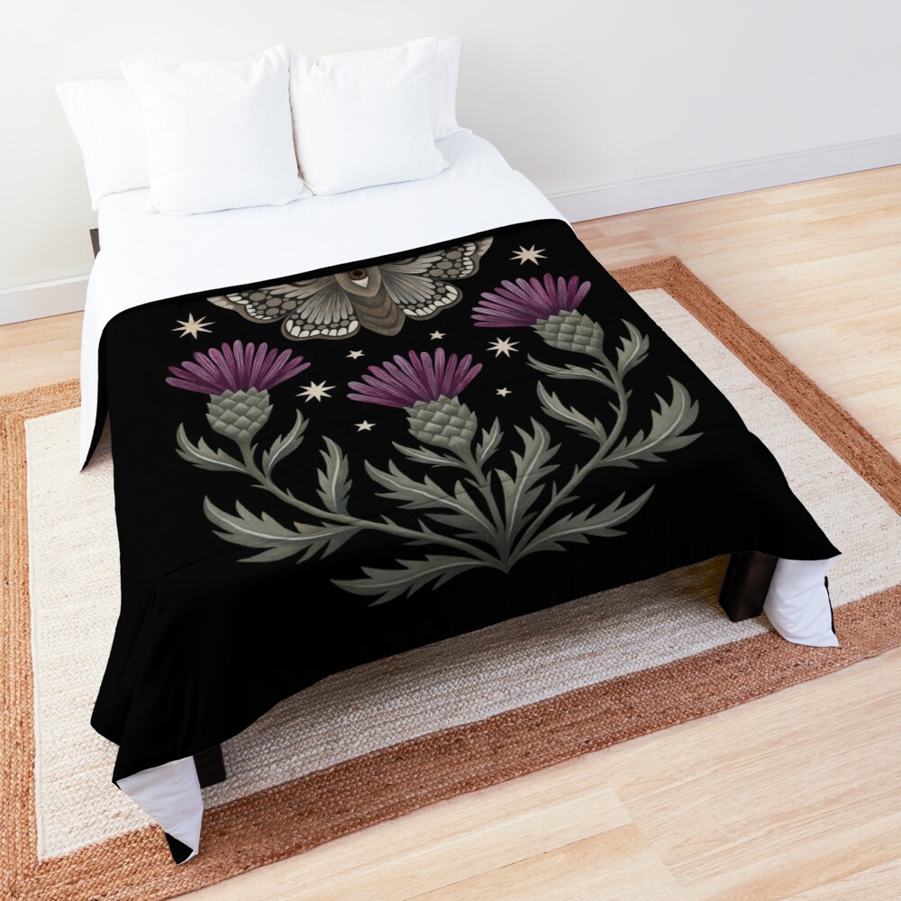 Thistle and moth Comforter