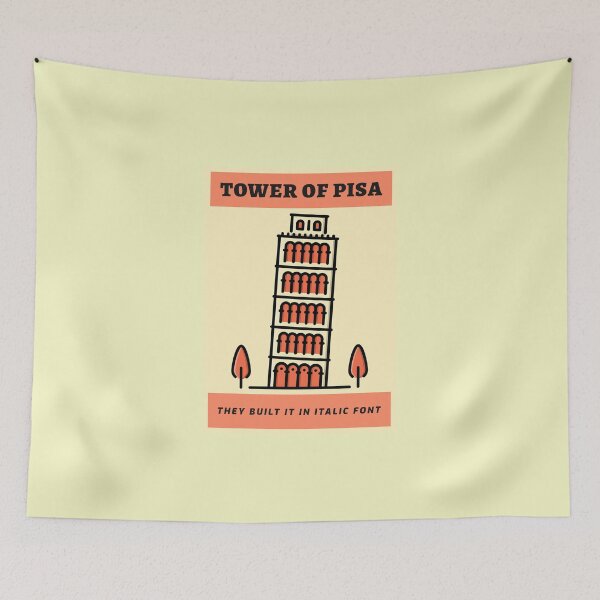 Item preview, Italic Font Tower of Pisa designed and sold by ShineEyePirate.