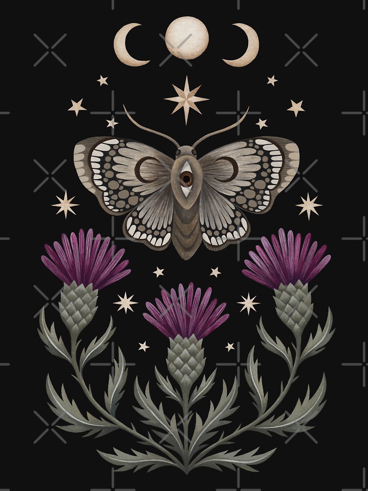 Thistle and moth by Laorel