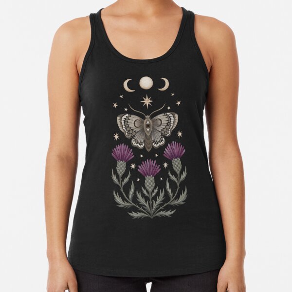 Thistle and moth Racerback Tank Top