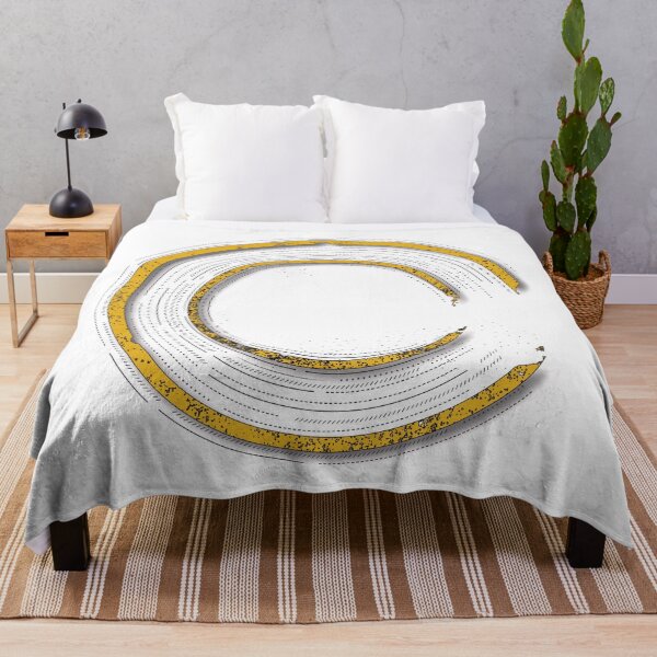 Item preview, Yellow abstract enso circle with mystical out of space look designed and sold by GeometricEye.