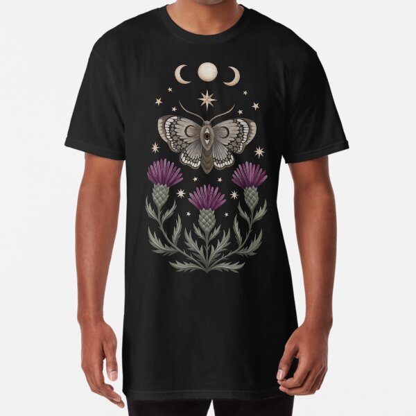 Thistle and moth Long T-Shirt