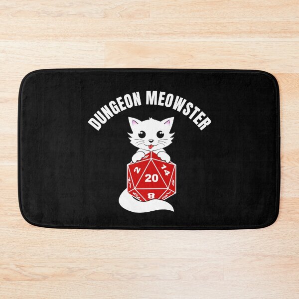 Item preview, Dungeon Meowster White Cat With D20 Dice designed and sold by uFit.