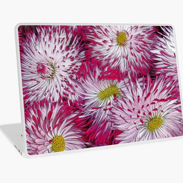 Habanera White with Red Tips Daisies Laptop Skin