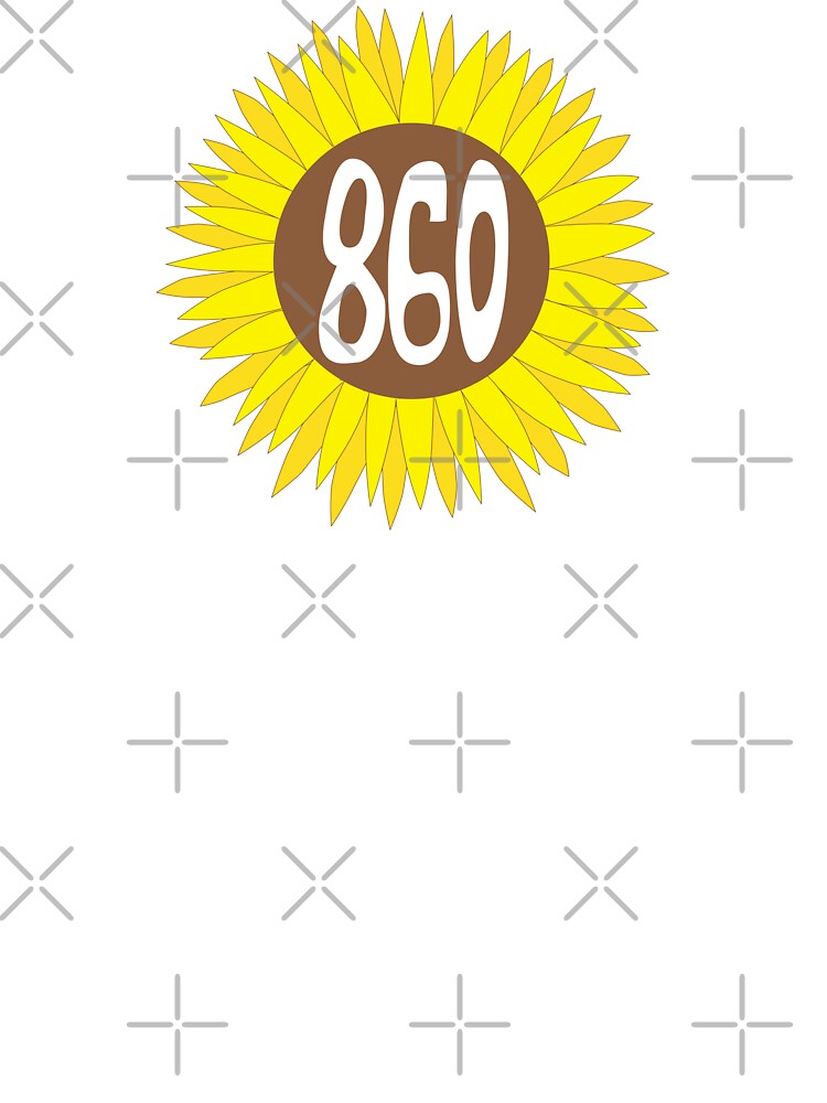 Hand Drawn Connecticut Sunflower 860 Area Code Baby One Piece By Itsrturn Redbubble