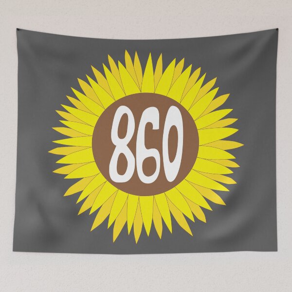 Item preview, Hand Drawn Connecticut Sunflower 860 Area Code designed and sold by itsrturn.