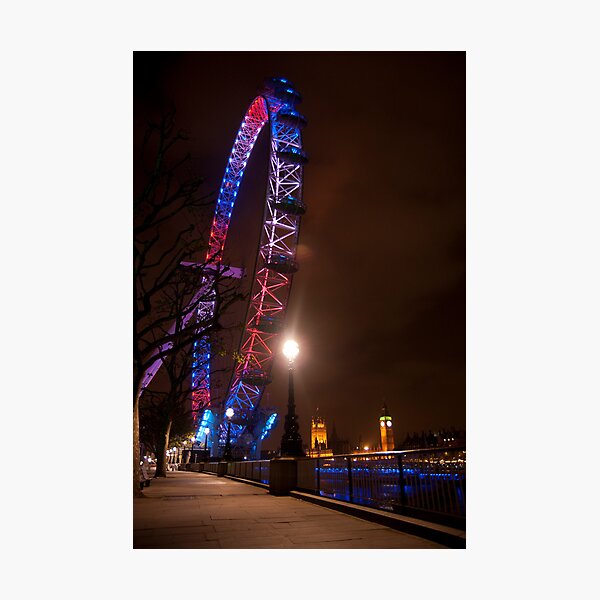 Red White Blue - London Eye & Big Ben Photographic Print