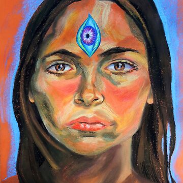 Artwork thumbnail, Blue Third Eye (self portrait) by BlueStarseed