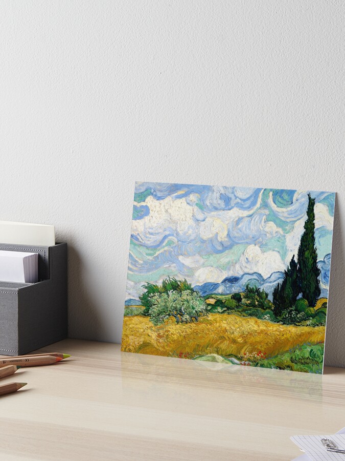 Vincent Van Gogh Wheat Field With Cypresses 18 Famous Landscape Painting Art Board Print By Iresist Redbubble