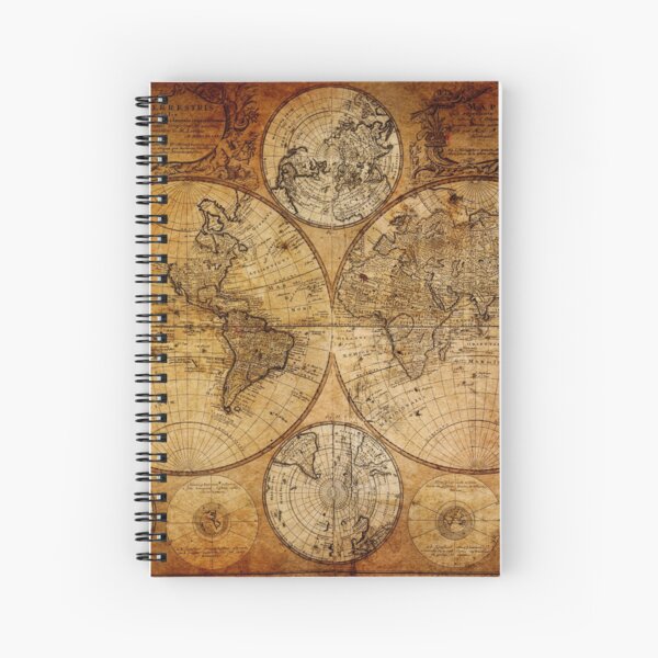 Old vintage world's map Spiral Notebook