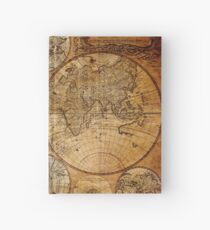 Old vintage world's map Hardcover Journal