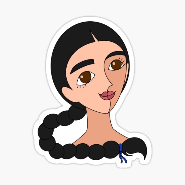 Kuwaiti girl with a braid & eyelashes Sticker