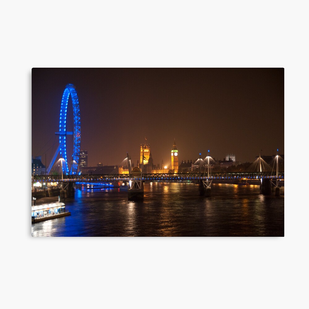 London Eye, Thames & Big Ben Canvas Print