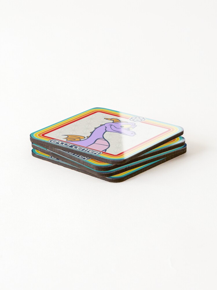 Alternate view of EPCOT Center Figment Rainbow stripe Frame Coasters (Set of 4)