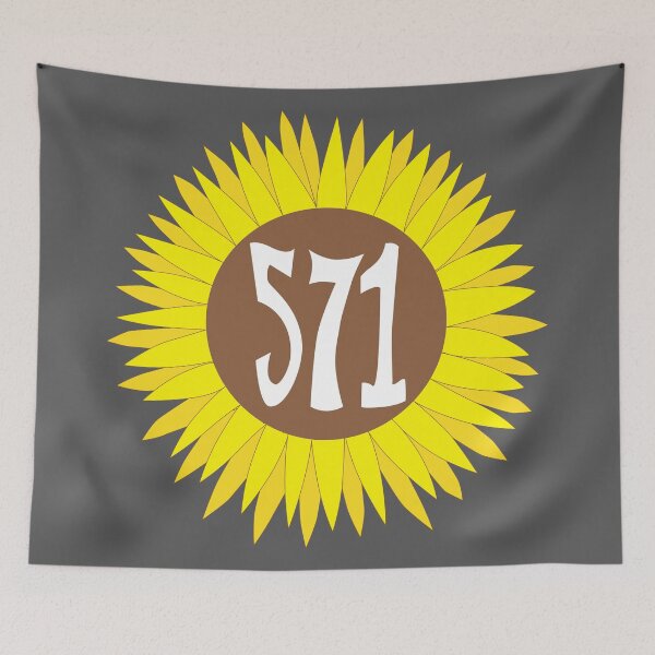 Item preview, Hand Drawn Virginia Sunflower 571 Area Code designed and sold by itsrturn.