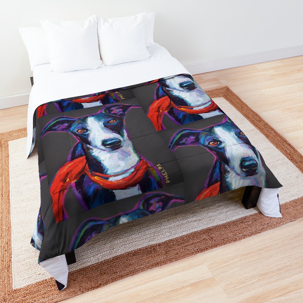 Greyhound with Scarf Comforter