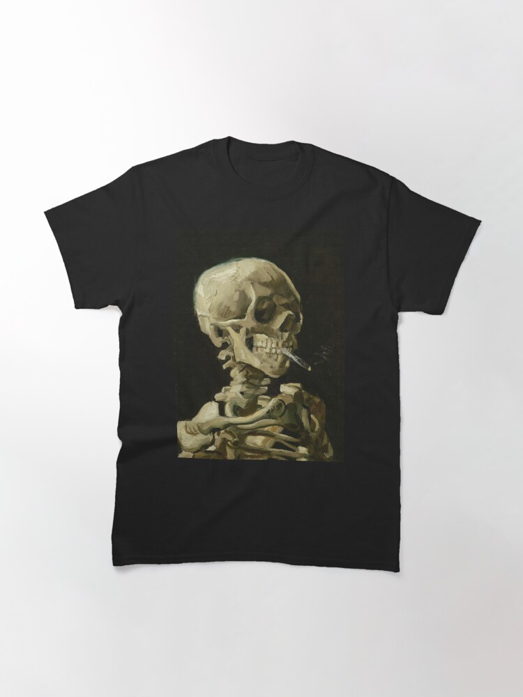 Discover Vincent Van Gogh Head of a skeleton with a burning cigarette Famous Painting HD High Quality Classic T-Shirt