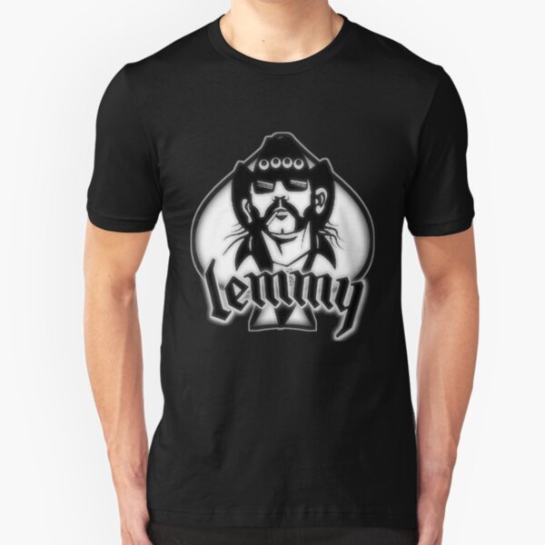 Lemmy Kilmister Designs on Spade Shape Backdrop Slim Fit T-Shirt