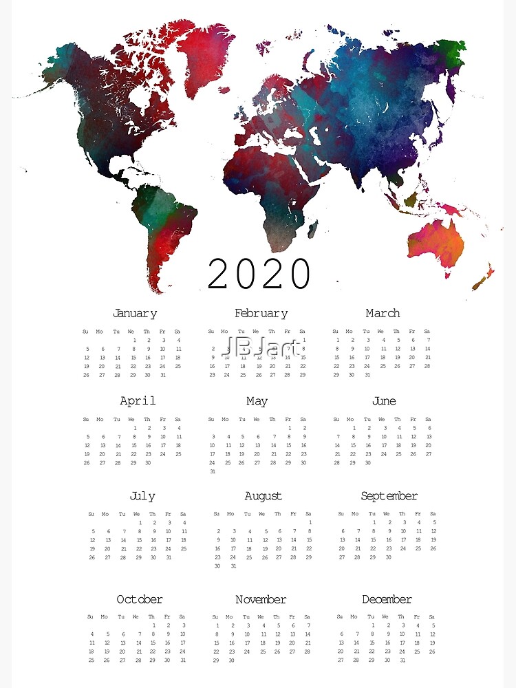 calendar 2020 world map #calendar2020 by JBJart