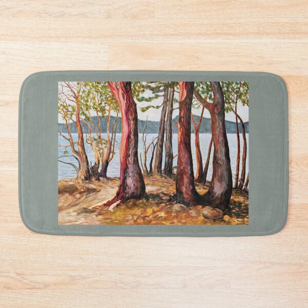 Morning With Arbutus Trees Bath Mat