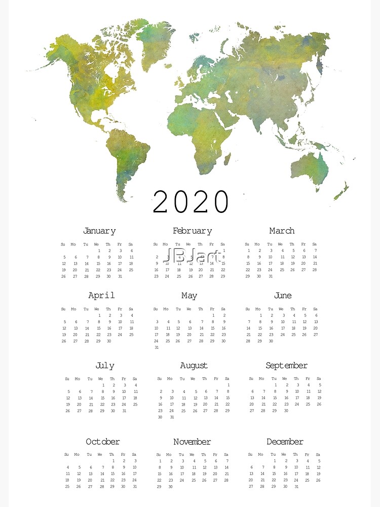 Calendar 2020 world map #calendar2020 by JBJart