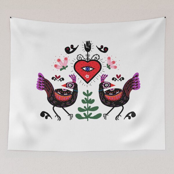 Item preview, Folk bird art designed and sold by AWAarts.