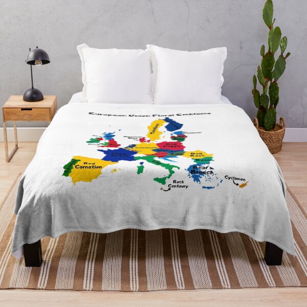 Item preview, European Union Floral Emblems Colorful Map designed and sold by InVisibleColors.