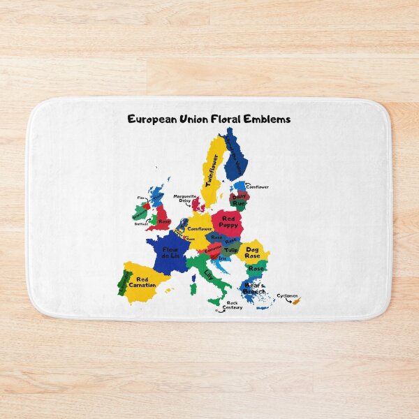 Item preview, European Union Floral Emblems Colorful Map designed and sold by InVisibleColors.