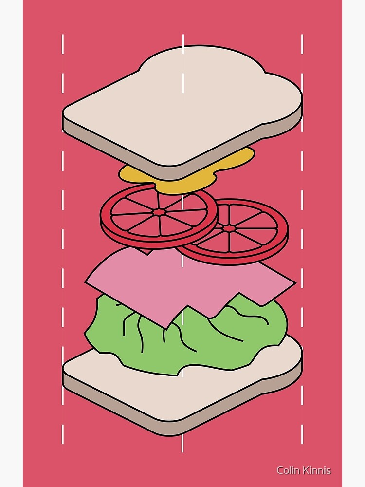 "Exploded Sandwich Diagram. Graphic Artwork" Poster by ColinKinnis