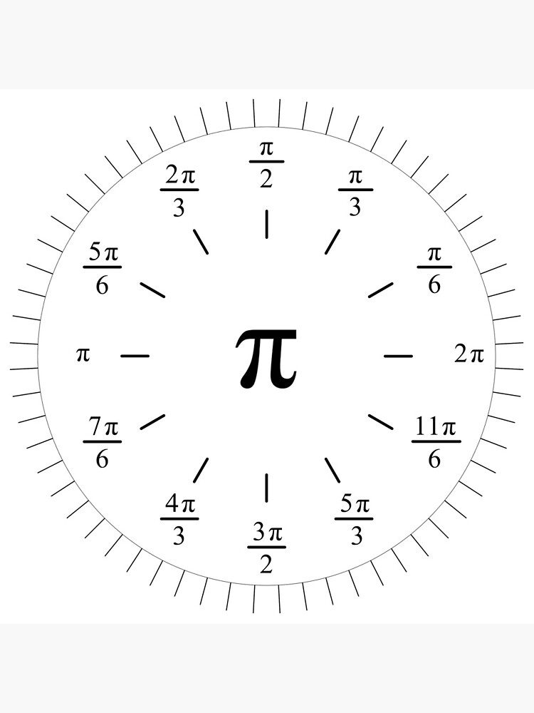Pi Radians Clock face - Unit Circle v001 by rupertrussell