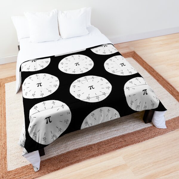 Pi Radians Clock face - Unit Circle v001 Comforter