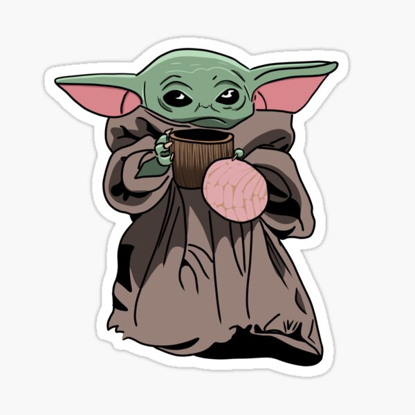 Baby Yoda with concha sticker Paper Stickers, Labels & Tags etna.com.pe