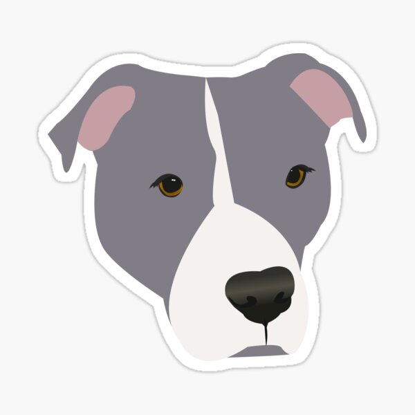 Item preview, Grey and White Pit Bull designed and sold by KCPetPortraits.
