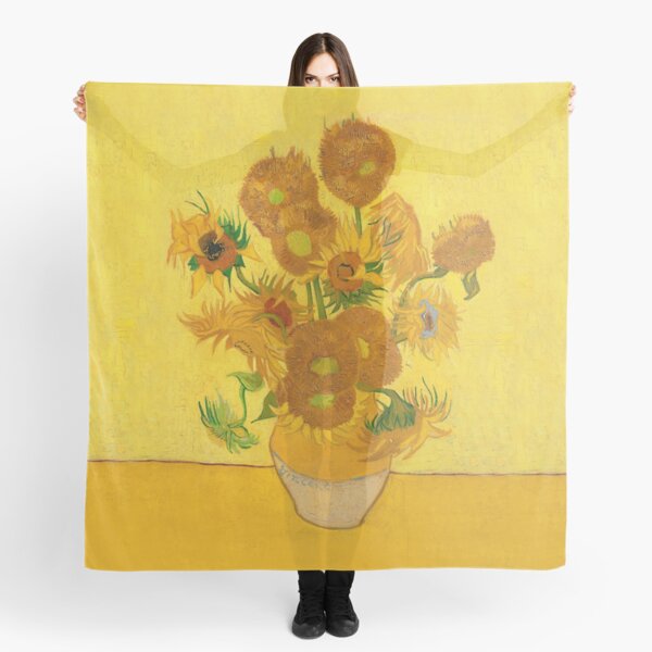 Vincent Van Gogh Sunflowers Famous Painting Yellow Sun Flowers HD Scarf