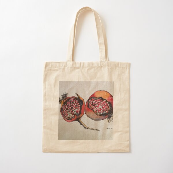 Pomegranate. Pen and wash. Cotton Tote Bag