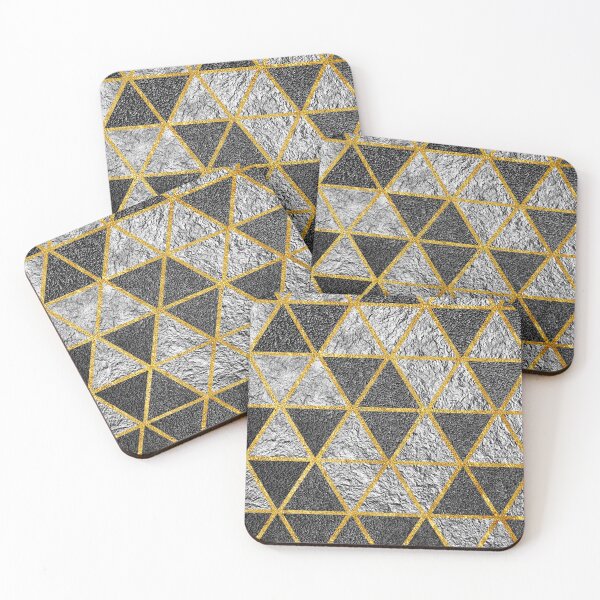 Item preview, Charcoal Grey on Gold Trimetric designed and sold by art-in-a-bottle.