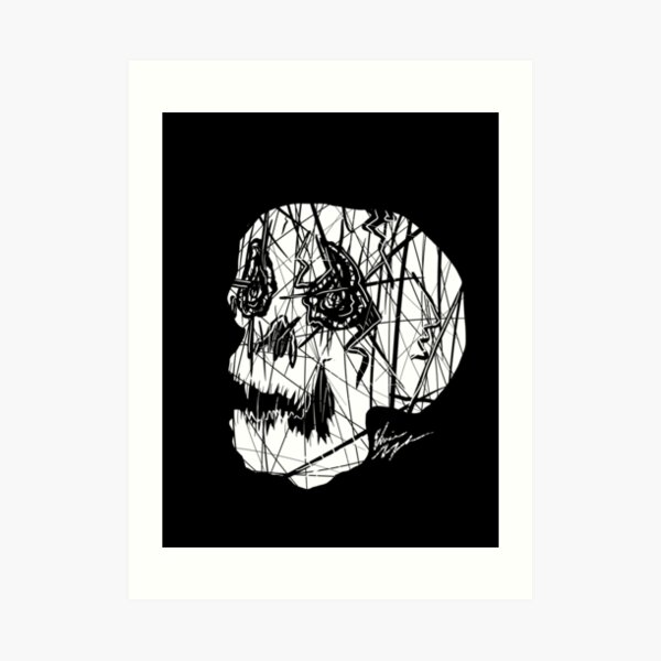 Slashed Skull Art Print
