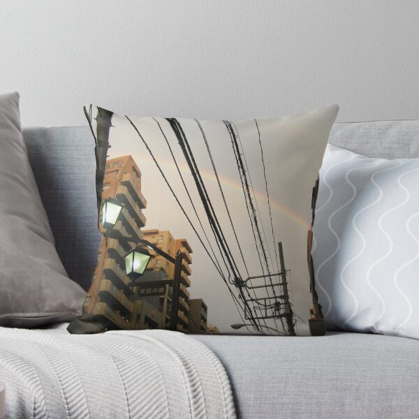 Rainbow Alley Throw Pillow