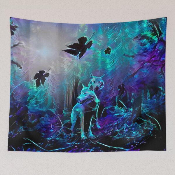 Item preview, Blacklight Night in Wolf Woods designed and sold by Alyxandre.