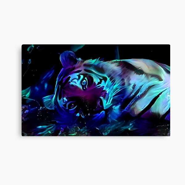 Schwarzlicht-Tigerträume Leinwanddruck