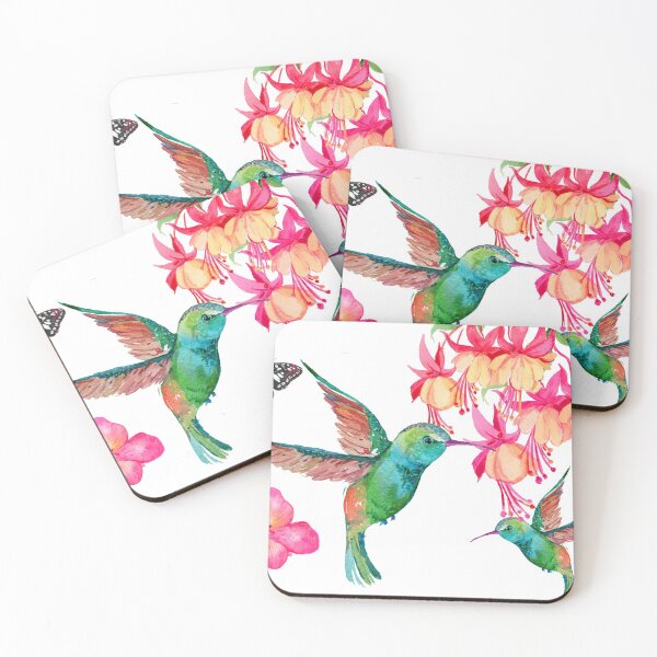 Item preview, Hummingbirds and a butterfly between fuchsias designed and sold by gabmenfer.